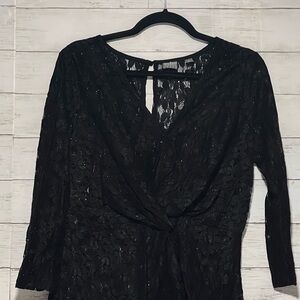 New York & Company Black Lace Top